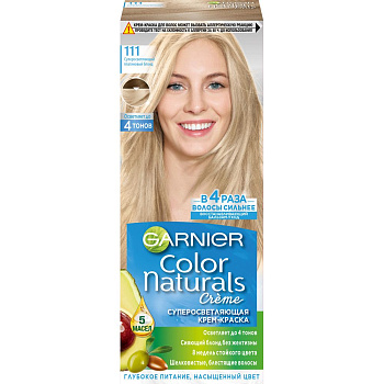 Garnier суперосветляющая крем краска для волос color naturals оттенок 111 суперосветляющий платиновый блонд