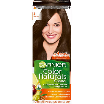 Garnier стойкая питательная крем краска для волос color naturals оттенок 4 каштан