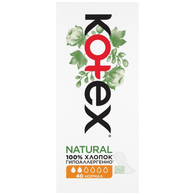 Kotex natural нормал прокладки ежедневные 40 шт Уценка