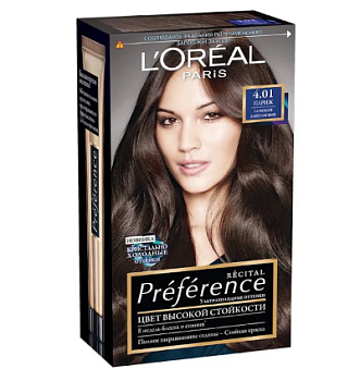 L'oreal Preference краска для волос 4.01 париж глубокий каштан