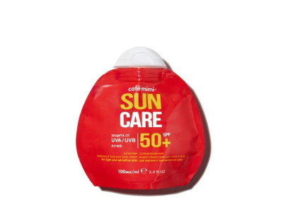 Cafe Mimi солнцезащитный водостойкий крем для лица и тела 50+ 100 мл