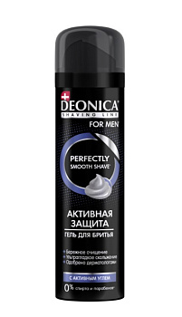 Deonica for men гель для бритья Активная защита с черным углём 200мл