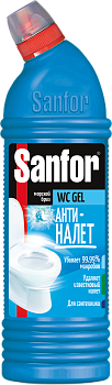 Sanfor wc gel средство для чистки и дезинфекции морской бриз 750 мл