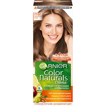 Garnier стойкая питательная крем краска для волос color naturals оттенок 7.132 натуральный русый