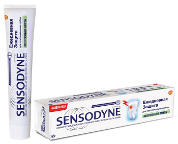 Sensodyne зубная паста ежедневная защита морозная мята 65г
