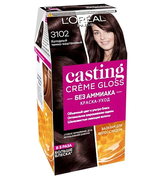 L'Oreal Paris Casting Creme Gloss краска уход для волос 3102 холодный темно каштановый Уценка