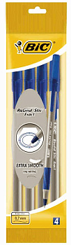 BIC Ручка Round Stic Exact синяя (пак. 4шт)