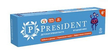 President детская зубная паста ягодный микс 6+ 43г