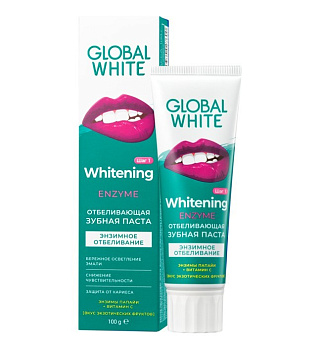 Global White зубная паста Энзимное отбеливание 100г