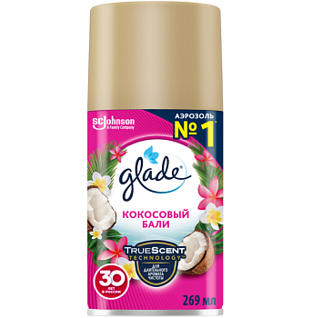 Glade automatic запасной баллон кокосовый бали 269 мл