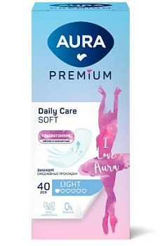 aura premium прокладки женские ежедневные ультратонкие light 40шт