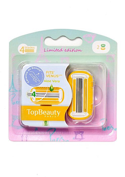 TopBeauty Paris сменные кассеты женские  4 лезвия 2шт желтый и зеленый цвет совместимы с venus
