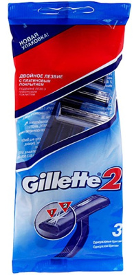Одноразовые станки GILLETTE Gillette2 (пак по 3 шт)