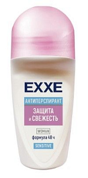 EXXE женский дезодорант антиперспирант sensitive защита и свежесть 50 мл ролик