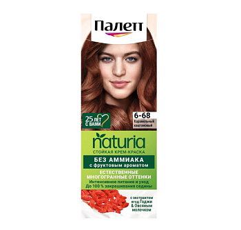 Палетт краска для волос 6-68 карамельный каштан