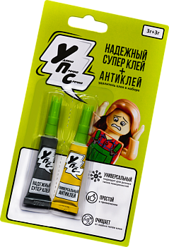 Упс супер клей антиклей на блистере в шоубоксе 12 шт 3 г+3 г