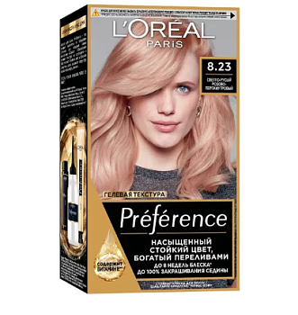 L'oreal Preference краска для волос 8.23 розовое золото Уценка
