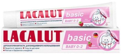 Лакалют зубная паста детская baby basic для ежедневного применения вкус клубники от 0 до 2 лет 60 гр