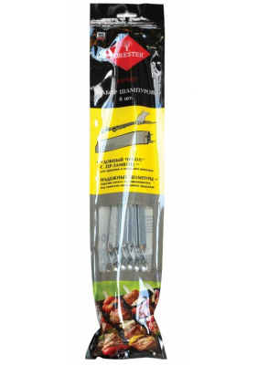 Forester набор шампуров малых в блистере 6 шт никел сталь эконом