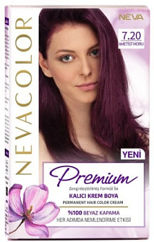 Nevacolor PRЕMIUM стойкая крем краска для волос 7.20 AMETHYST PURPLE фиолетовый аметист
