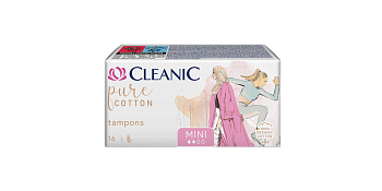 Cleanic pure cotton тампоны mini 16 шт