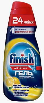 FINISH гель для посудомоечных машин all in 1 анти жир лимон 600мл