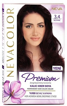 Nevacolor PRЕMIUM стойкая крем краска для волос 3.4 CHESTNUT каштан