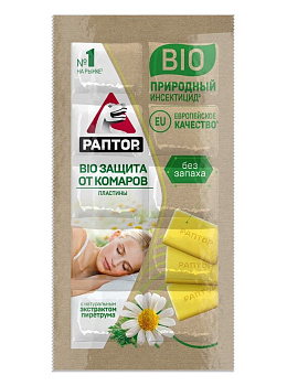 Раптор пластины от комаров bio с экстрактом ромашки в мини прилавке 10 шт