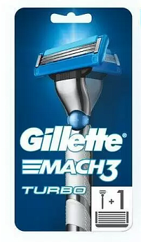 Gillette MACH 3 TURBO 3D RED станок+1 кассета