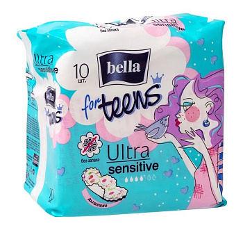 Прокладки гигенические супертонкие BELLA FOR TEENS Sensitive, 10шт