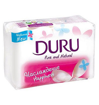 Туалетное мыло DURU Pure&Natural НАСЛАЖДЕНИЕ/РОЗА, 4*90г/85г