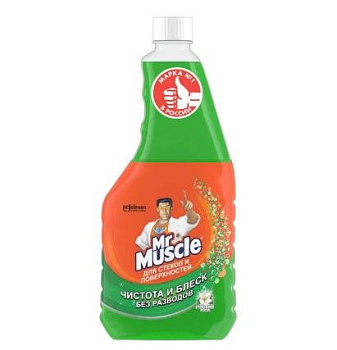 Мистер Мускул чистящее средство для стёкол с нашатырным спиртом с курком 500 мл зелёный запаска