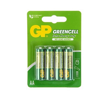 GP батарейки солевые GreenCell AA/R6G 4шт