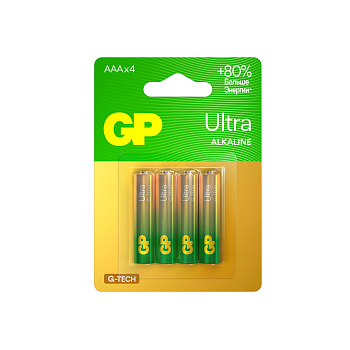 GP батарейки ultra alkaline 24А AАA/LR03 4 шт