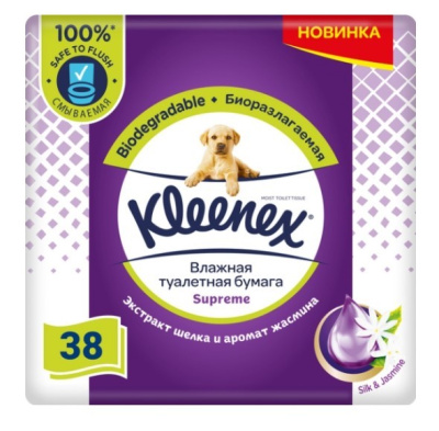 Kleenex Влажная туалетная бумага детская  Supreme 38 шт