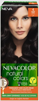 Nevacolor Natural Colors стойкая крем краска для волос 4. BROWN шатен
