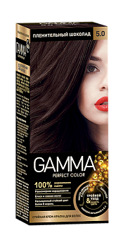 Gamma Perfect Hair стойкая крем краска тон 5.0 пленительный шоколад