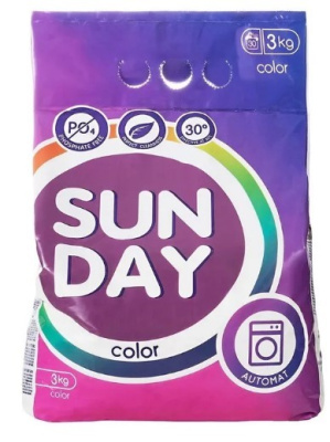 Sunday стиральный порошок автомат для цветного 3кг