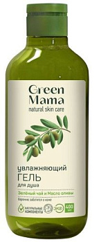 Green Mama гель для душа увлажняющий зелёный чай и маcло оливы 400 мл