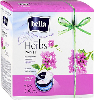 BELLA Прокладки ежедневные PANTY HERBS Verbena с экстрактом вербены 60шт