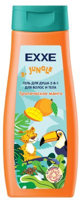 EXXE детская серия джунгли гель для душа 2-в-1 тропическое манго 400 мл