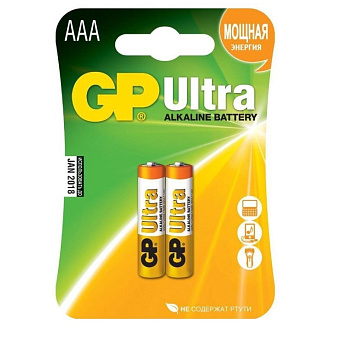 GP батарейки алкалиновые Ultra Alkaline 24А AАA/LR03 2шт