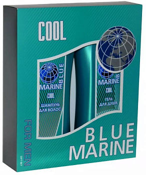 Blue marine cool под набор шампунь 250  гель для душа 250 муж mini
