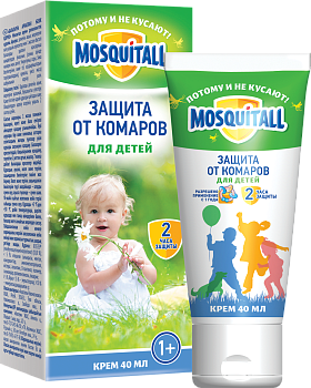 Mosquitall крем нежная защита для детей от комаров 40 мл