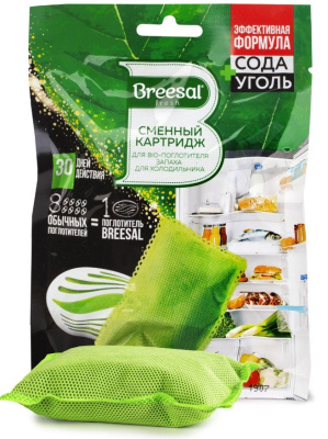 Breesal био поглотитель запаха для холодильника сменный картридж 80 г