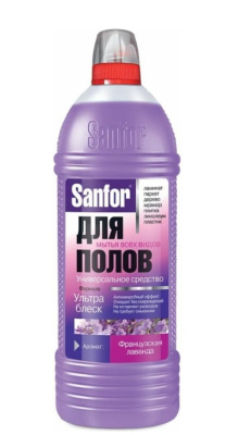 Sanfor средство универсальное для мытья полов ультра блеск французская лаванда 1л