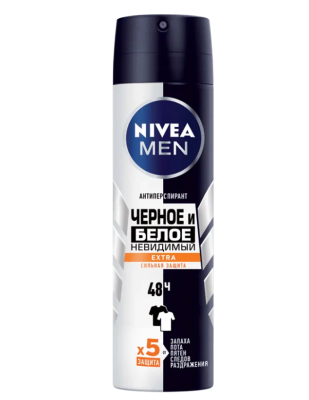 NIVEA део спрей мужской невидимый для черного и белого 150 мл