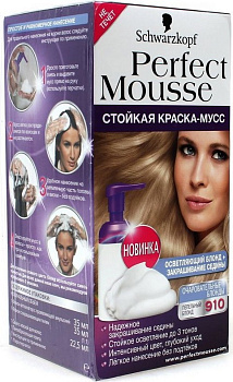 Perfect Mousse Краска для волос 910 Пепельный блонд
