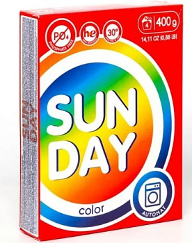 Sunday стиральный порошок автомат для цветного 400гр