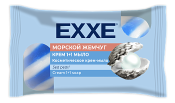 Exxe косметическое крем-мыло 1+1 морской жемчуг 4 шт*75 г синее полосатое экопак
